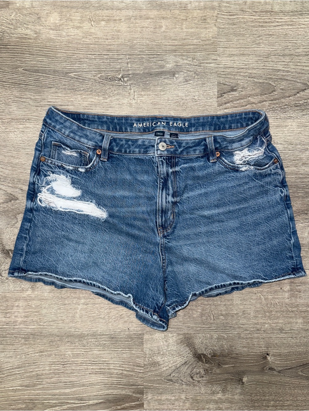 American Eagle Outfitters Distressed Denim Cutoff Shorts - Medium Blue